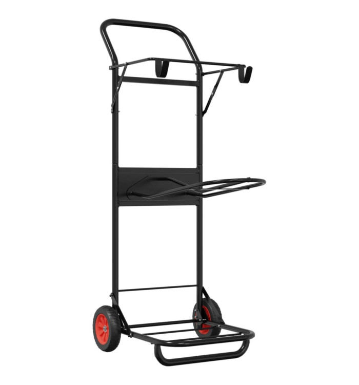 Chariot à selle pliable acier noir | Mobilier & Déco