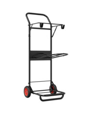 Chariot à selle pliable acier noir | Mobilier & Déco