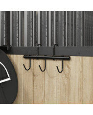 Porte-bride avec 5 crochets tournants noir acier | Mobilier & Déco