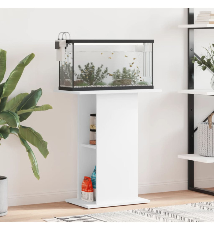 Support pour aquarium blanc 60,5x36x72,5 cm bois d'ingénierie | Mobilier & Déco