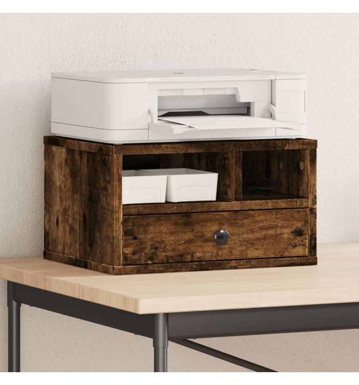 Support d'imprimante chêne fumé 40x32x22,5 cm bois d'ingénierie | Mobilier & Déco