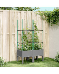 Jardinière avec treillis gris clair 80x40x142,5 cm PP | Mobilier & Déco