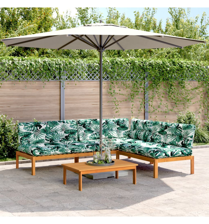 Salon palette de jardin avec coussins 4pcs bois d'acacia massif | Mobilier & Déco