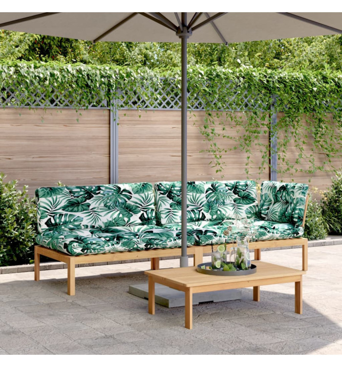 Salon palette de jardin avec coussins 3pcs bois d'acacia massif | Mobilier & Déco