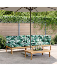 Salon palette de jardin avec coussins 3pcs bois d'acacia massif | Mobilier & Déco