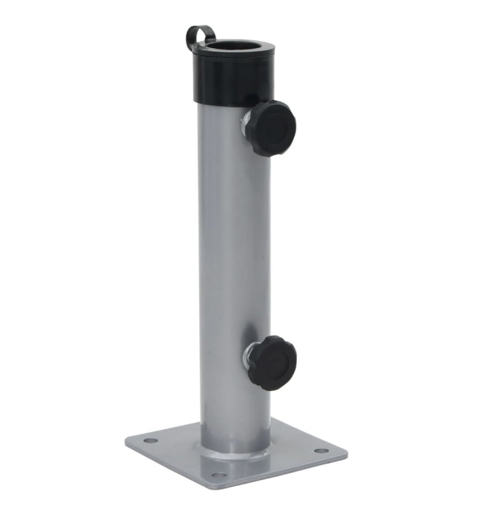 Base de parasol pour mât Ø38/48 mm argenté acier | Mobilier & Déco