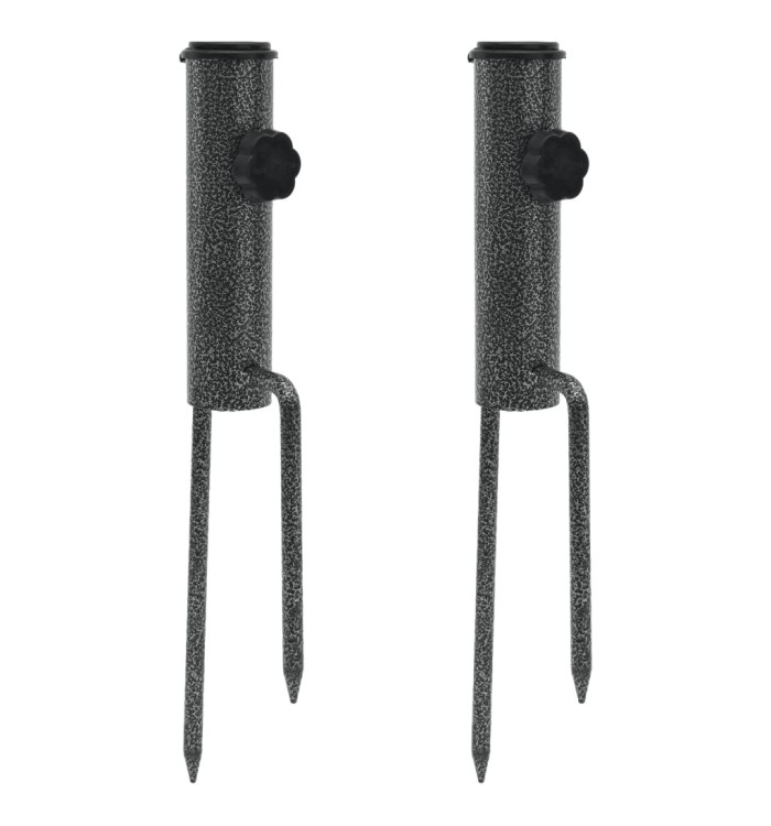 Support de parasol avec piquets 2 pcs 9x35 cm acier galvanisé | Mobilier & Déco