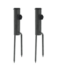 Support de parasol avec piquets 2 pcs 9x35 cm acier galvanisé | Mobilier & Déco