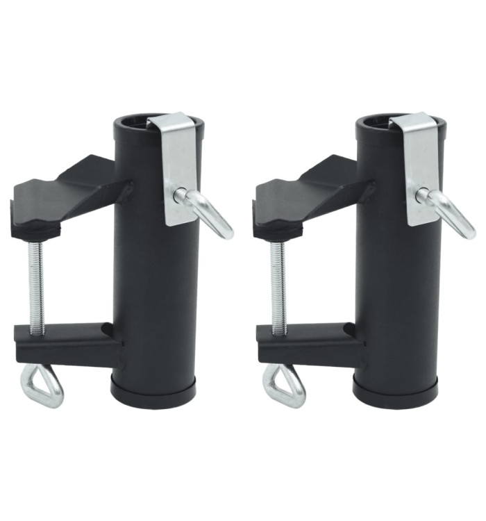 Pinces à parasol pour balcon 2 pcs 25-38 mm acier | Mobilier & Déco