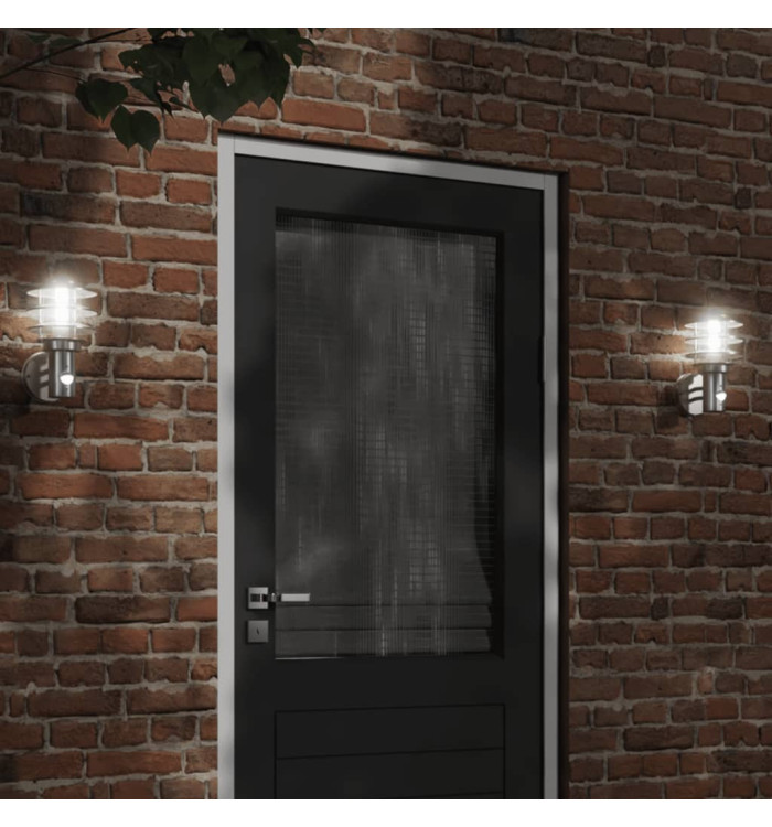 Applique murale d'extérieur et capteur argenté acier inoxydable | Mobilier & Déco