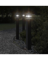 Lampadaires d'extérieur 3 pcs noir 80 cm aluminium | Mobilier & Déco