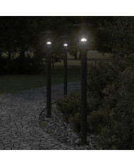 Lampadaires d'extérieur 3 pcs noir 100 cm acier inoxydable | Mobilier & Déco