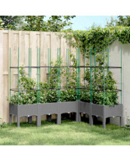 Jardinière avec treillis gris clair 160x120x142,5 cm PP | Mobilier & Déco