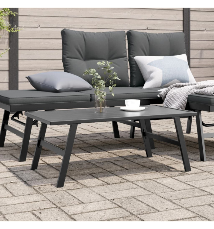 Table basse de jardin noir 90x45x35 cm acier enduit de poudre | Mobilier & Déco