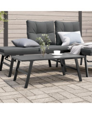 Table basse de jardin noir 90x45x35 cm acier enduit de poudre | Mobilier & Déco