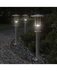 Lampadaire d'extérieur argenté 60 cm acier inoxydable | Mobilier & Déco