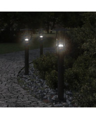 Lampadaires d'extérieur 3 pcs noir 60 cm acier inoxydable | Mobilier & Déco