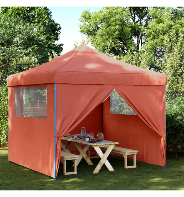 Tente de réception pliable escamotable avec 4 parois latérales | Mobilier & Déco