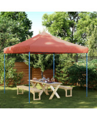 Tente réception pliable escamotable terre cuite 292x292x315 cm | Mobilier & Déco