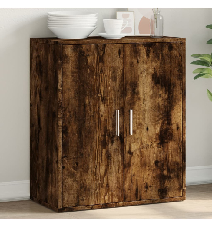 Buffet chêne fumé 60x31x70 cm bois d'ingénierie | Mobilier & Déco