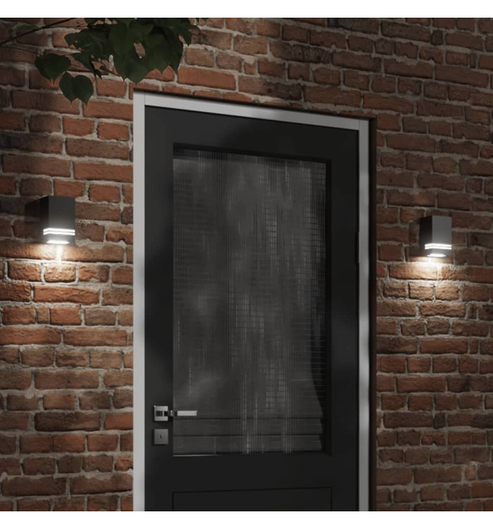 Applique murale d'extérieur noir acier inoxydable | Mobilier & Déco