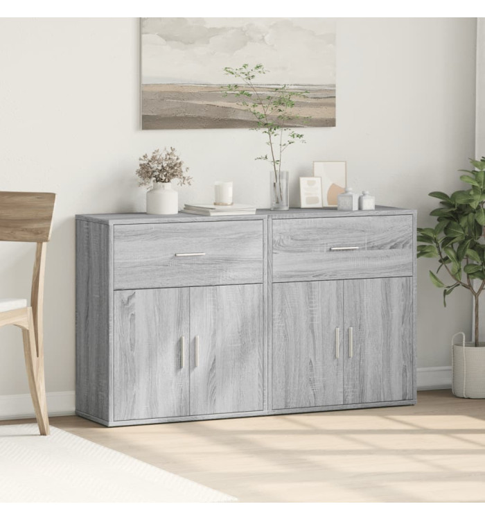 Buffets 2 pcs sonoma gris 60x31x70 cm bois d'ingénierie | Mobilier & Déco