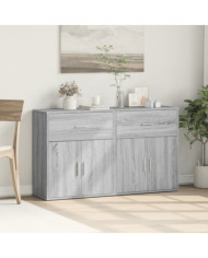 Buffets 2 pcs sonoma gris 60x31x70 cm bois d'ingénierie | Mobilier & Déco