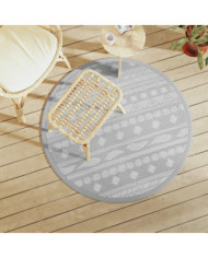 Tapis d'extérieur ARAKIL gris Ø120 cm PP | Mobilier & Déco