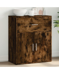 Buffet chêne fumé 60x31x70 cm bois d'ingénierie | Mobilier & Déco