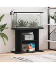 Support pour aquarium noir 80x35x60 cm bois d'ingénierie | Mobilier & Déco