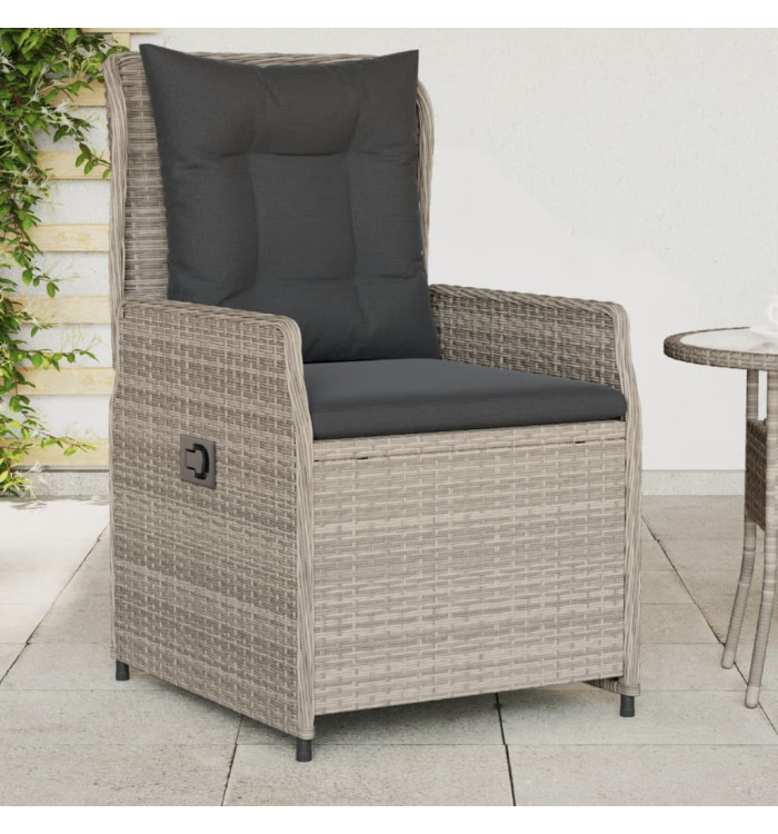 Chaises inclinables de jardin lot de2 gris clair résine tressée | Mobilier & Déco