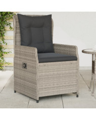 Chaises inclinables de jardin lot de2 gris clair résine tressée | Mobilier & Déco