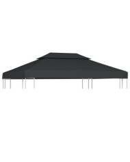 Toile de belvédère 2 niveaux 310 g/m² 4x3 m Anthracite | Mobilier & Déco