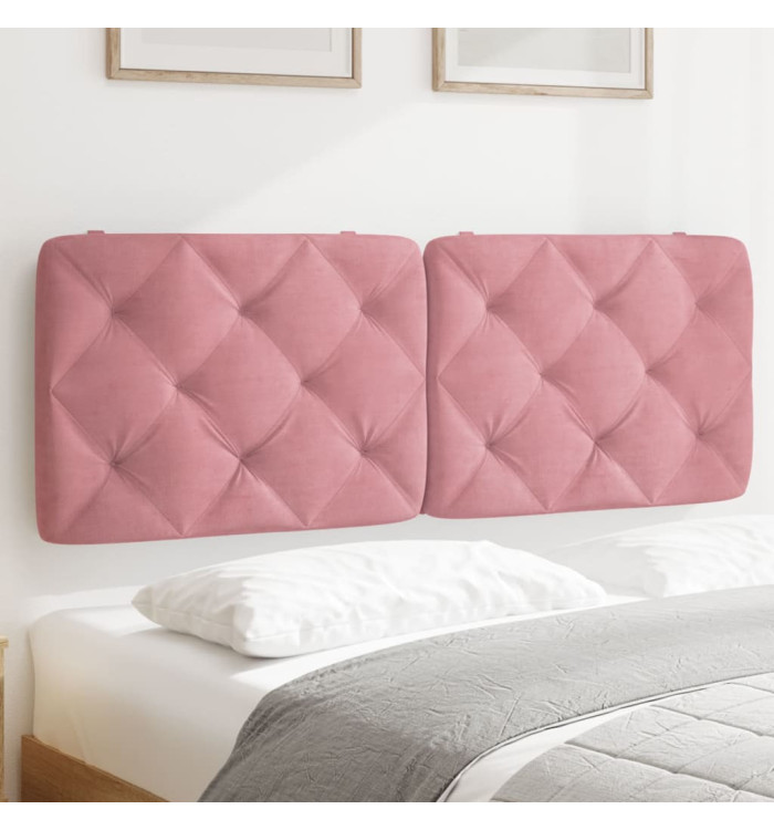 Coussin de tête de lit rose 120 cm velours | Mobilier & Déco