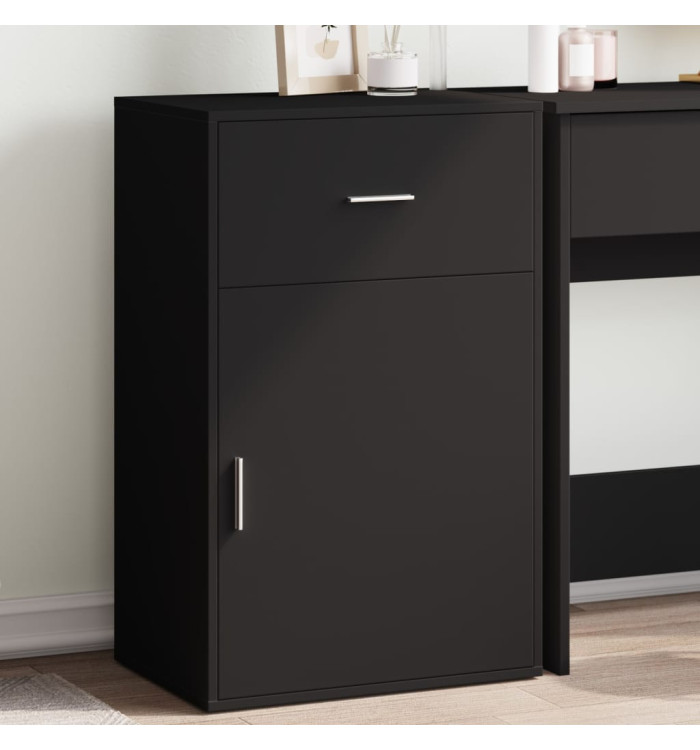 Armoire de rangement noir 56,5x39x90 cm bois d'ingénierie | Mobilier & Déco