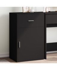 Armoire de rangement noir 56,5x39x90 cm bois d'ingénierie | Mobilier & Déco