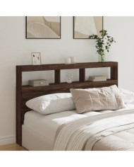 Armoire tête de lit avec LED chêne marron 160x17x102 cm | Mobilier & Déco