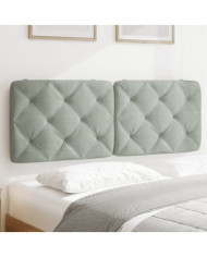 Coussin de tête de lit gris clair 140 cm velours | Mobilier & Déco