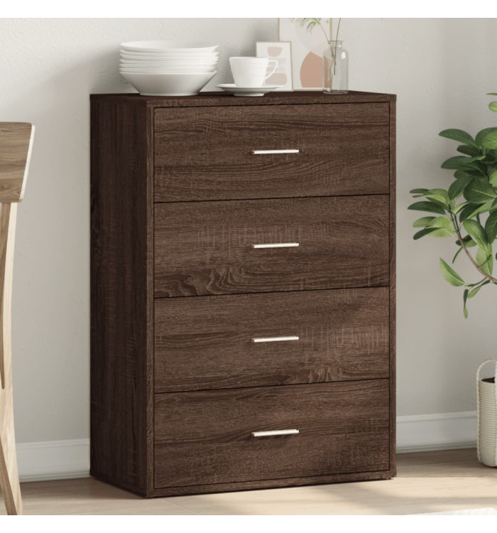 Buffet chêne marron 60x31x84 cm bois d'ingénierie | Mobilier & Déco