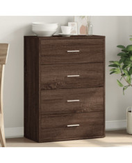 Buffet chêne marron 60x31x84 cm bois d'ingénierie | Mobilier & Déco
