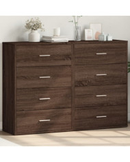 Buffets 2 pcs chêne marron 60x31x84 cm bois d'ingénierie | Mobilier & Déco