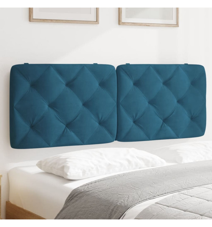 Coussin de tête de lit bleu 140 cm velours | Mobilier & Déco