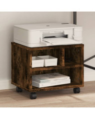 Support d'imprimante avec roulettes chêne fumé 41x32x34,5 cm | Mobilier & Déco