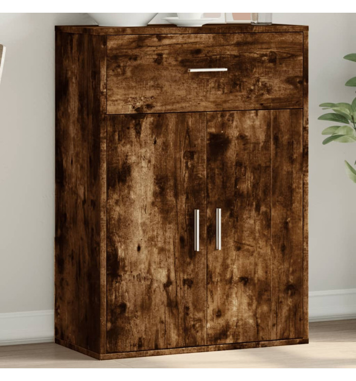 Buffet chêne fumé 60x30x84 cm bois d'ingénierie | Mobilier & Déco