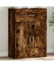 Buffet chêne fumé 60x30x84 cm bois d'ingénierie | Mobilier & Déco