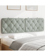 Coussin de tête de lit gris clair 160 cm velours | Mobilier & Déco