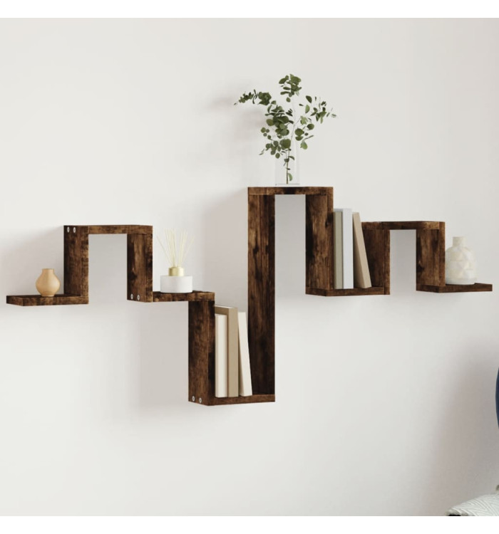 Étagère murale chêne fumé 104,5x10x43 cm bois d'ingénierie | Mobilier & Déco