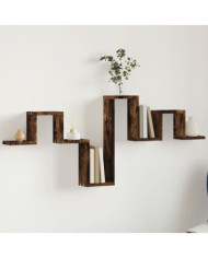 Étagère murale chêne fumé 104,5x10x43 cm bois d'ingénierie | Mobilier & Déco