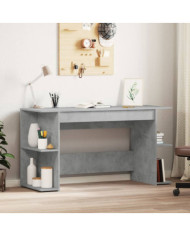 Bureau gris béton 140x50x75 cm bois d'ingénierie | Mobilier & Déco