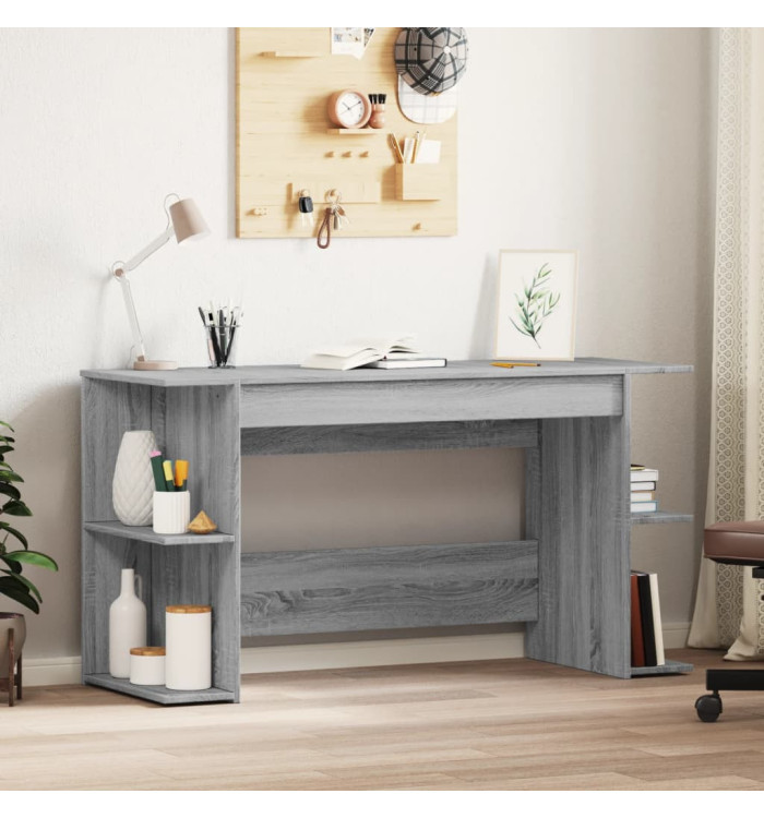 Bureau sonoma gris 140x50x75 cm bois d'ingénierie | Mobilier & Déco